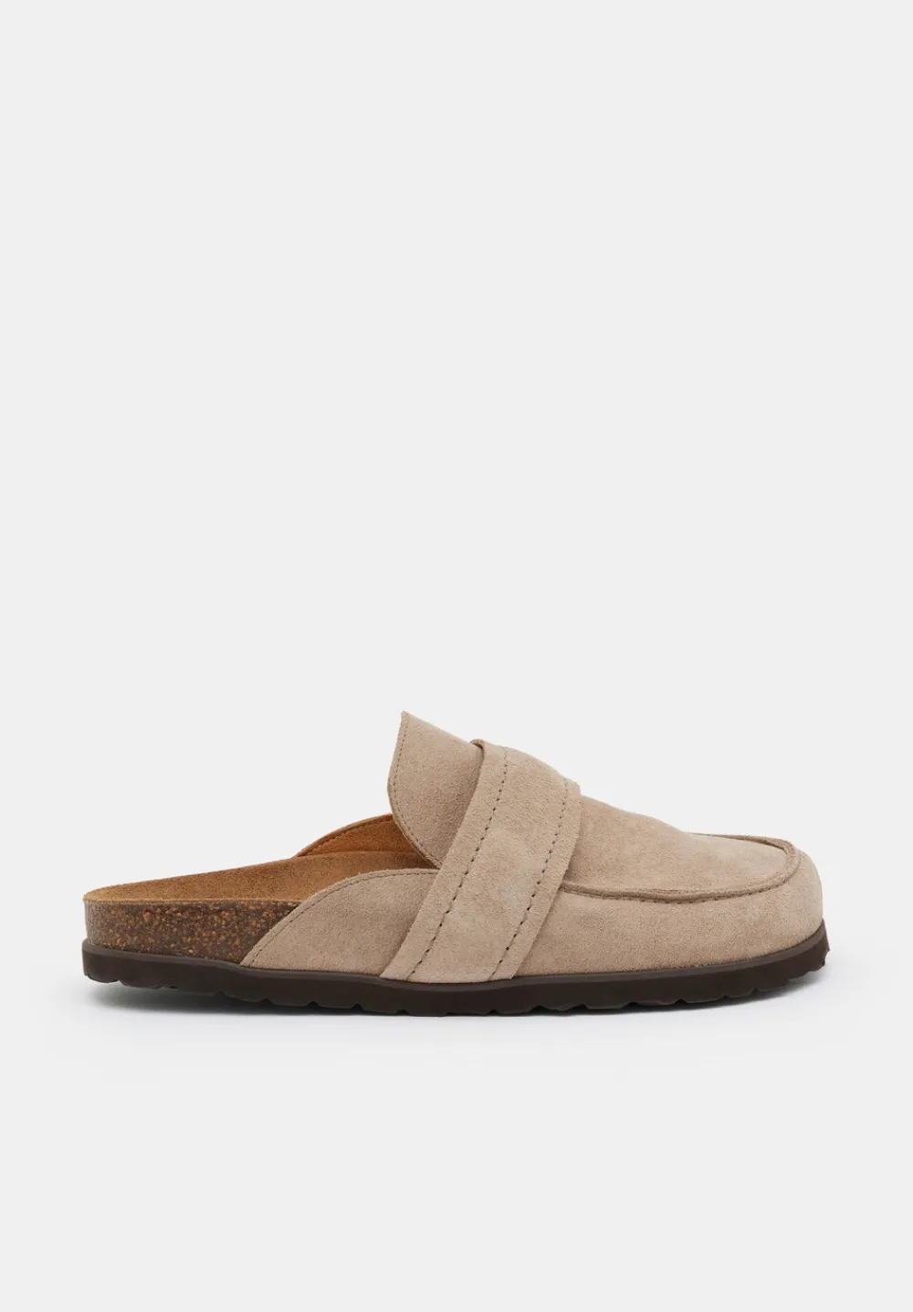 hush Flats|Pia Padded Suede Mules Light Taupe