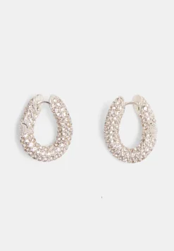 hush Jewellery|Pia Pave Twist Hoop Earrings Silver