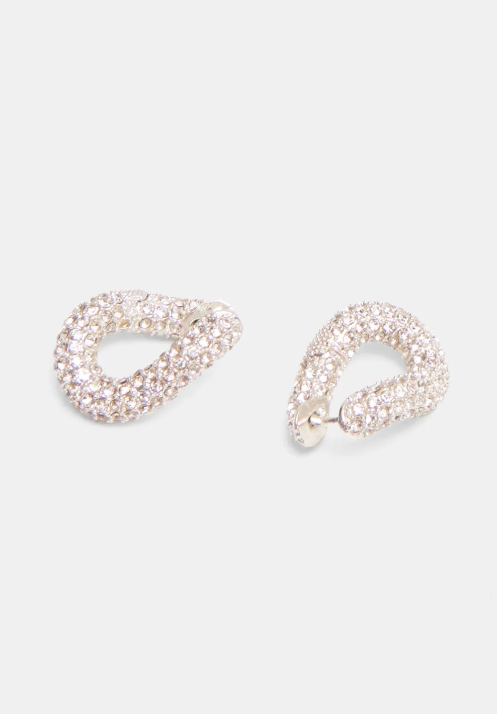 hush Jewellery|Pia Pave Twist Hoop Earrings Silver