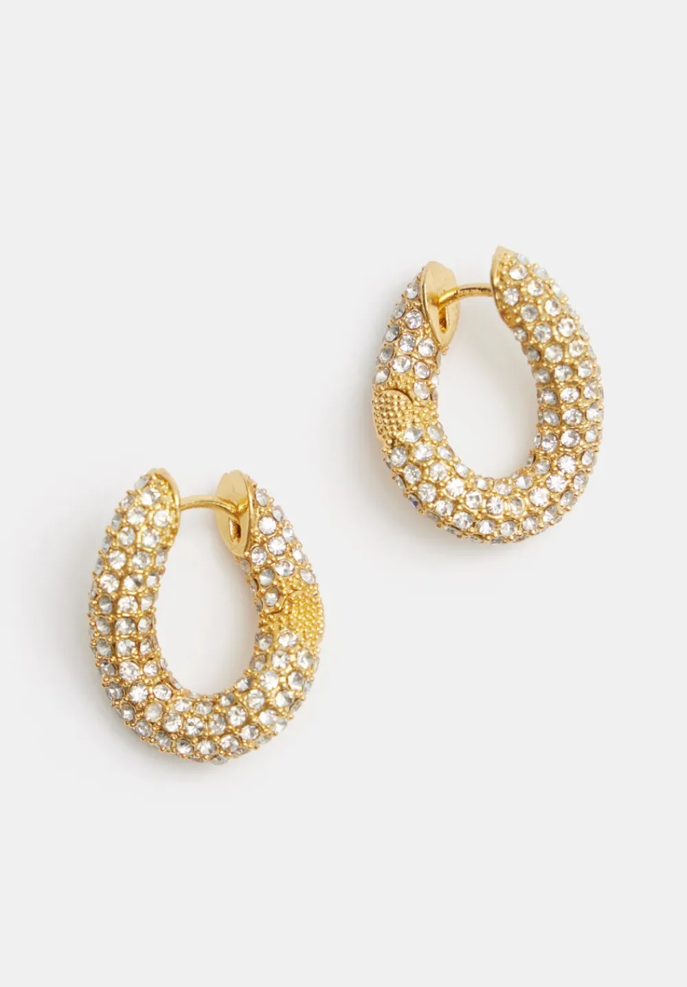 hush Jewellery|Pia Pave Twist Hoop Earrings Gold