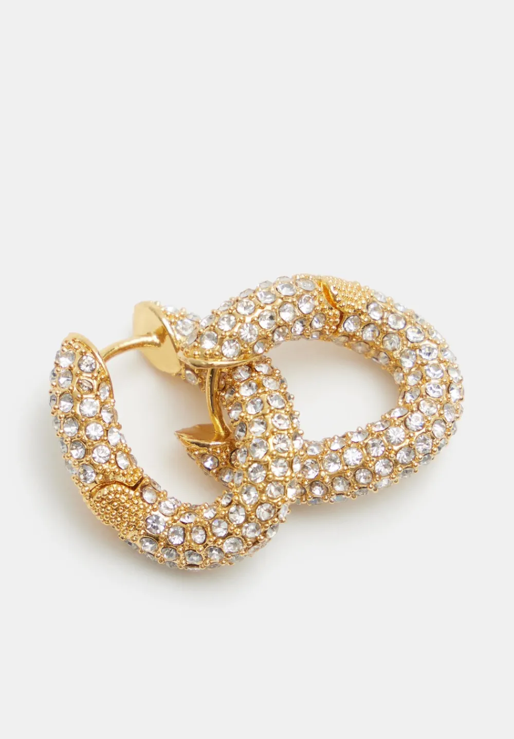 hush Jewellery|Pia Pave Twist Hoop Earrings Gold
