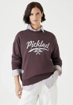 hush Sweatshirts & Hoodies|Pickled Graphic Sweatshirt Fudge Brown