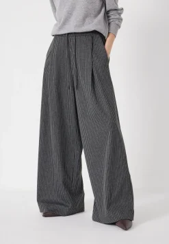 hush Joggers & Leggings|Trousers|Pinstripe Wide Leg Jogger Grey Stripe