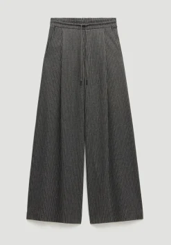 hush Joggers & Leggings|Trousers|Pinstripe Wide Leg Jogger Grey Stripe