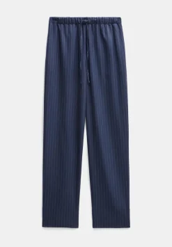 hush Trousers|Pinstripe Wool Blend Trouser Navy