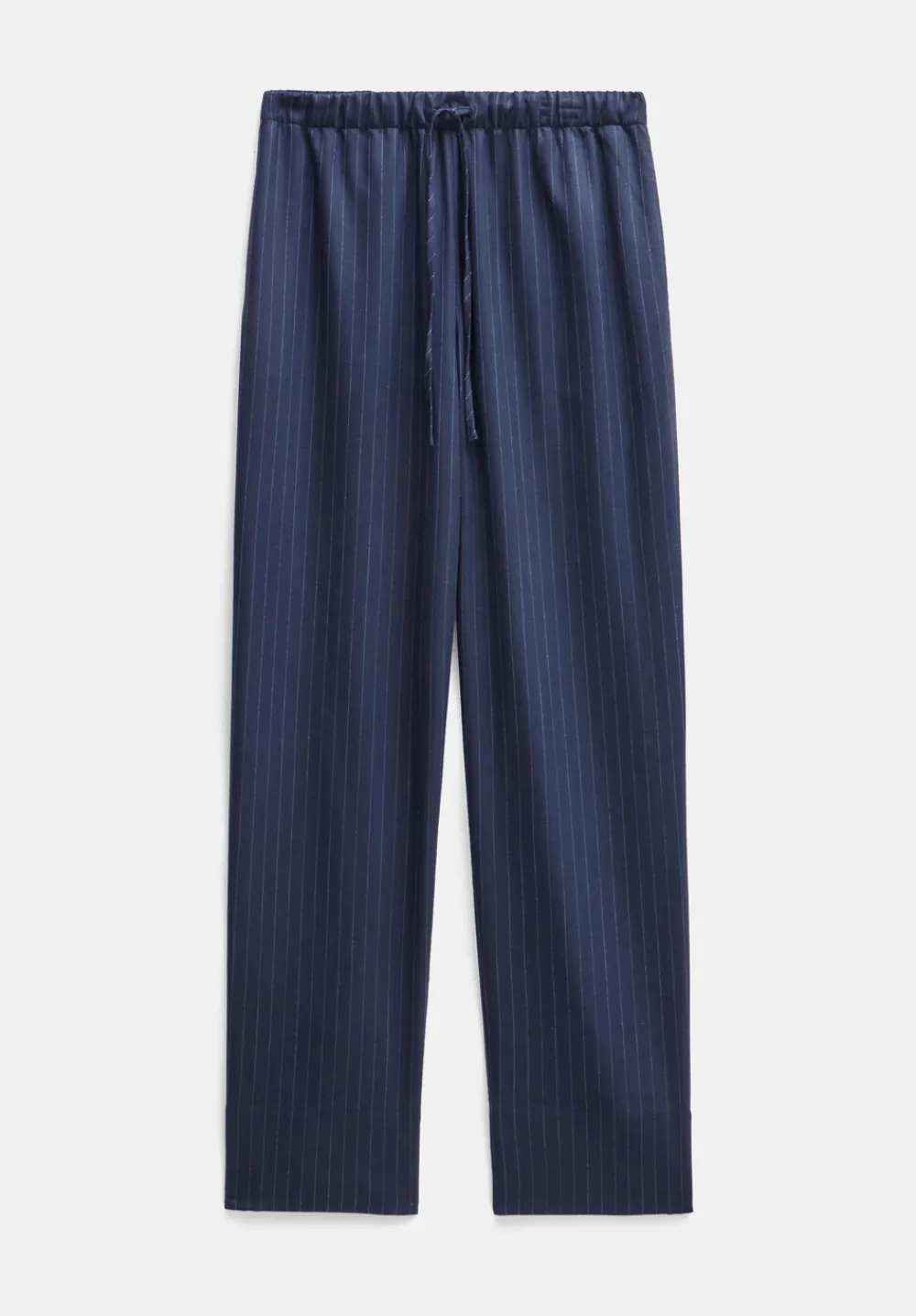 hush Trousers|Pinstripe Wool Blend Trouser Navy