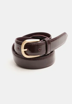 hush Belts|Polly Patent Leather Belt Oxblood