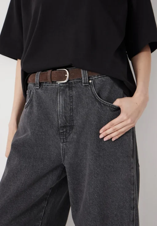 hush Belts|Polly Suede Belt Chocolate brown