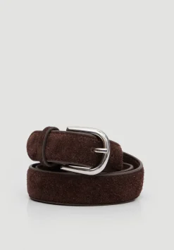 hush Belts|Polly Suede Belt Chocolate brown