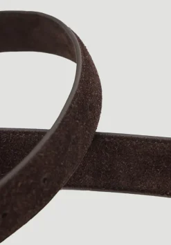 hush Belts|Polly Suede Belt Chocolate brown