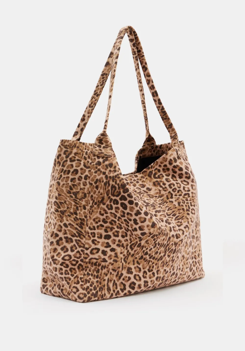 hush Bags|Printed Britney Canvas Tote Bag Natural Leopard
