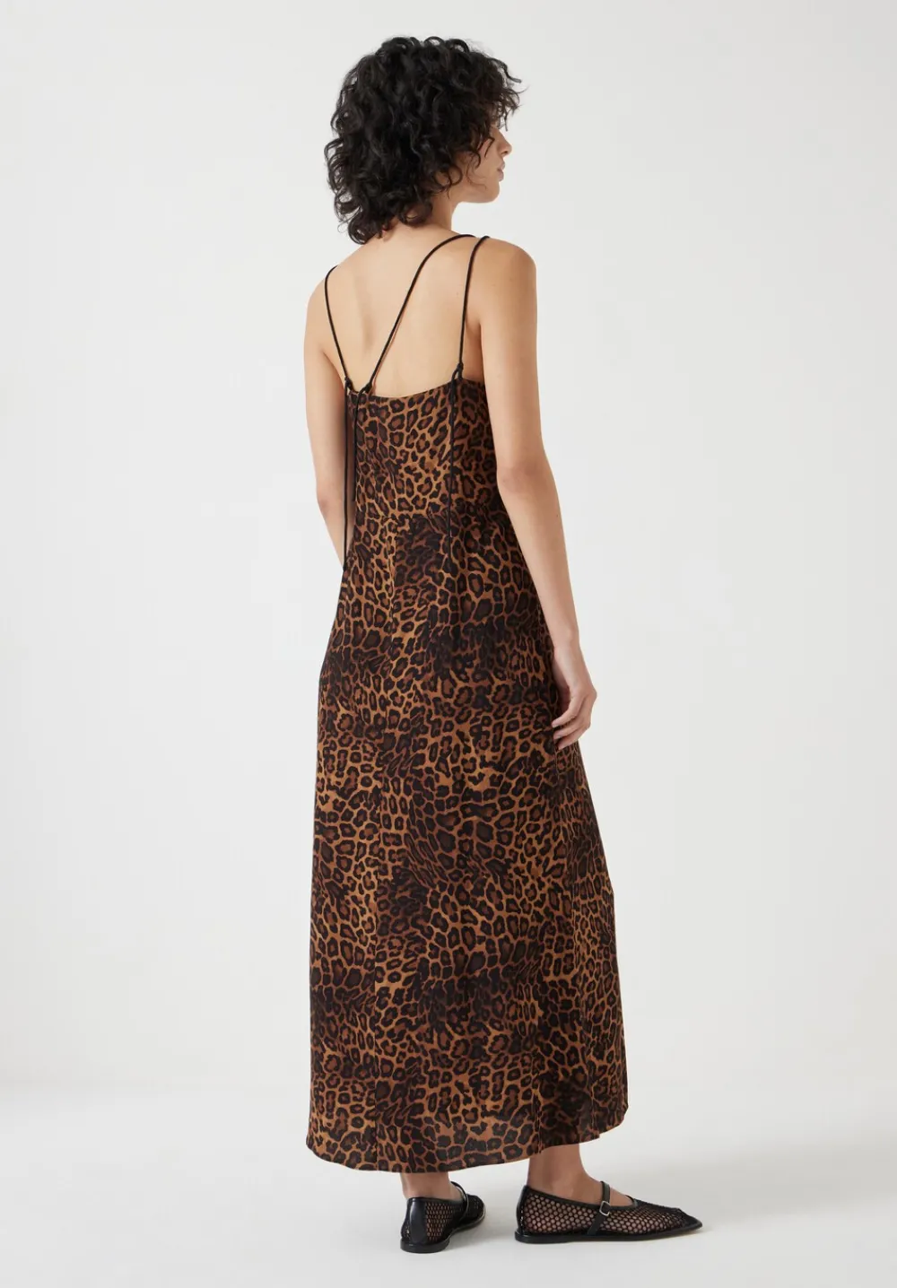 hush Jeans|Dresses|Printed Midi Slip Dress Brown Leopard Print