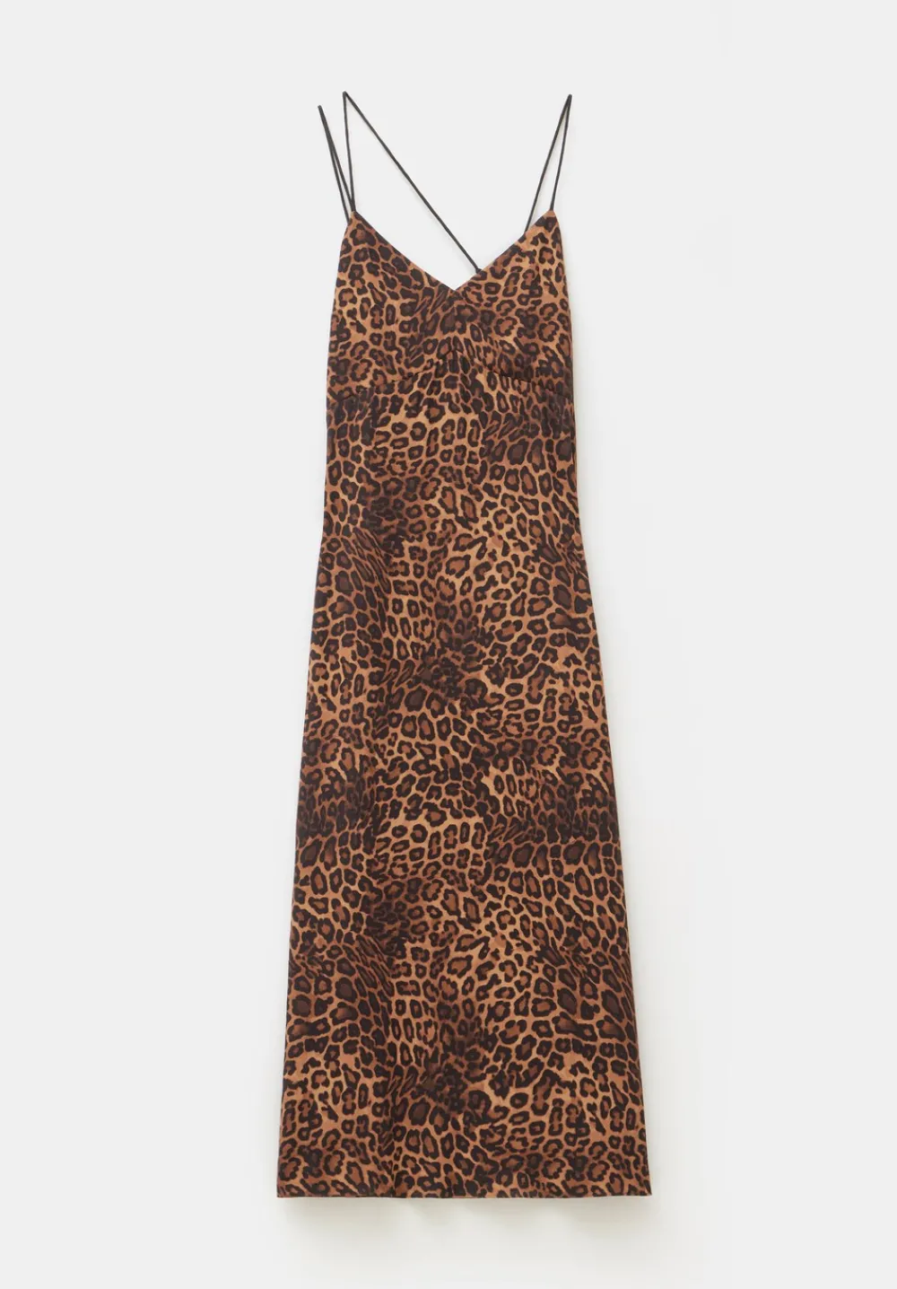 hush Jeans|Dresses|Printed Midi Slip Dress Brown Leopard Print