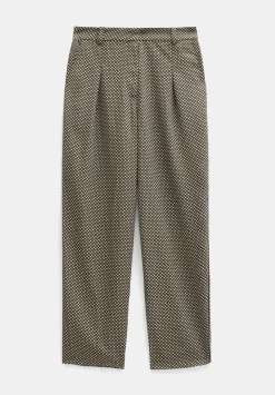 hush Trousers|Printed Tapered Trousers Green Mini Geo