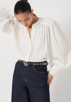 hush Shirts & Blouses|Puff Sleeve Blouse Ecru White