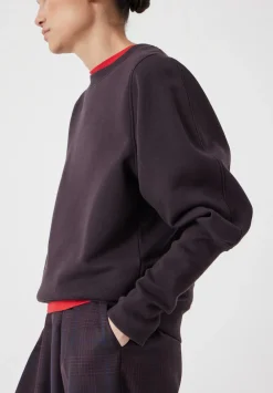 hush Sweatshirts & Hoodies|Puff Sleeve Sweatshirt Burgundy Purple