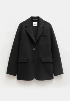 hush Jackets & Coats|Pure Wool Double Faced Blazer Black