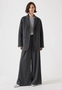 hush Jackets & Coats|Pure Wool Double Faced Blazer Charcoal Grey Marl