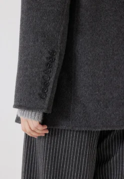 hush Jackets & Coats|Pure Wool Double Faced Blazer Charcoal Grey Marl