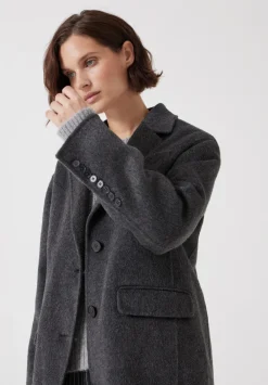hush Jackets & Coats|Pure Wool Double Faced Blazer Charcoal Grey Marl