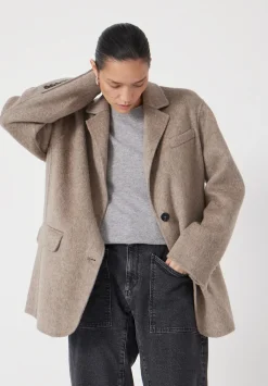 hush Jackets & Coats|Pure Wool Double Faced Blazer OATMEAL MARL