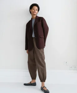 hush Jackets & Coats|Pure Wool Double Faced Blazer Chocolate