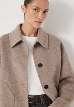 hush Jackets & Coats|Pure Wool Double Faced Jacket OATMEAL MARL