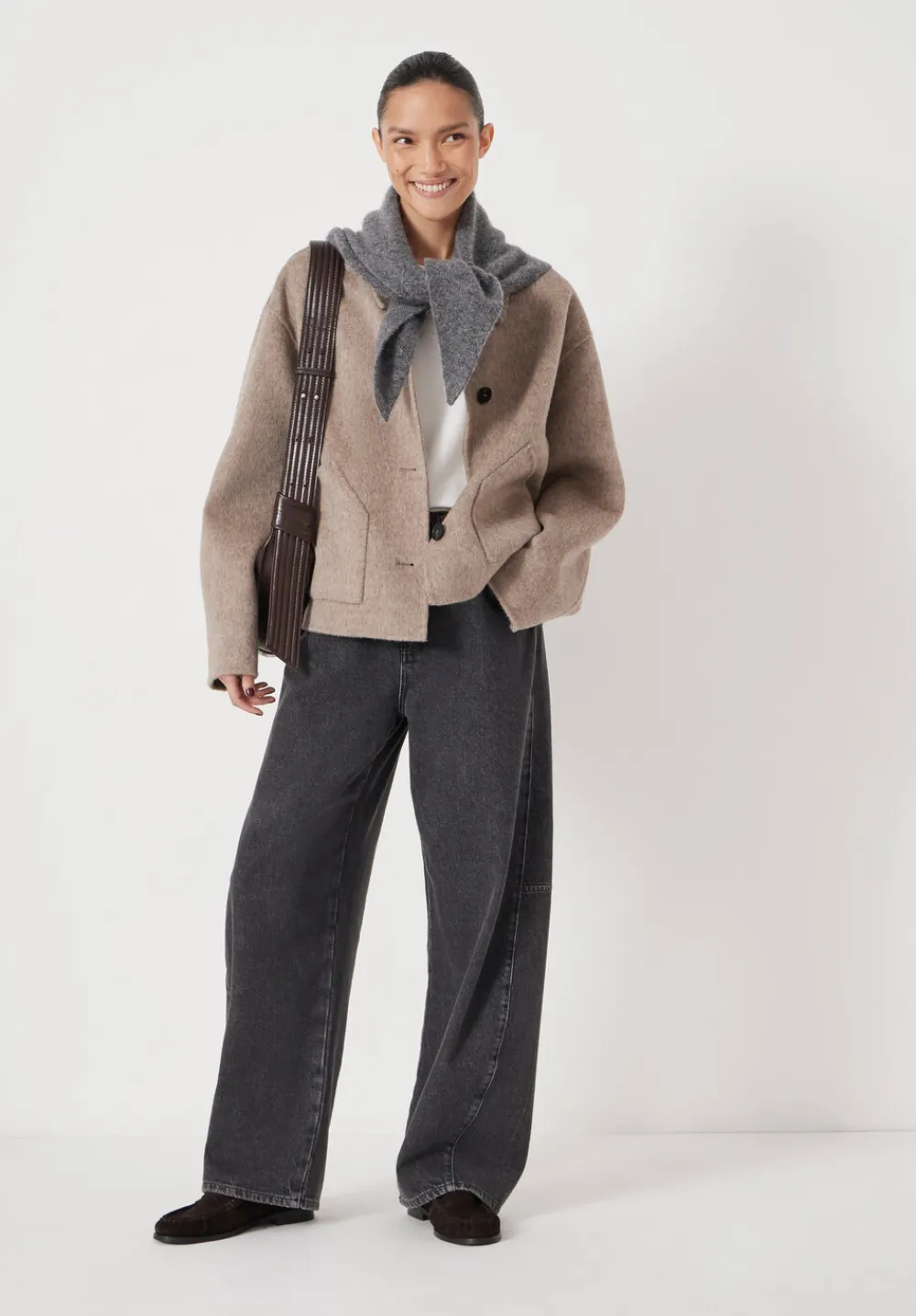 hush Jackets & Coats|Pure Wool Double Faced Jacket OATMEAL MARL