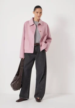 hush Jackets & Coats|Pure Wool Double Faced Jacket Soft Pink