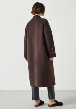 hush Jackets & Coats|Pure Wool Double Faced Oversized Coat Chocolate