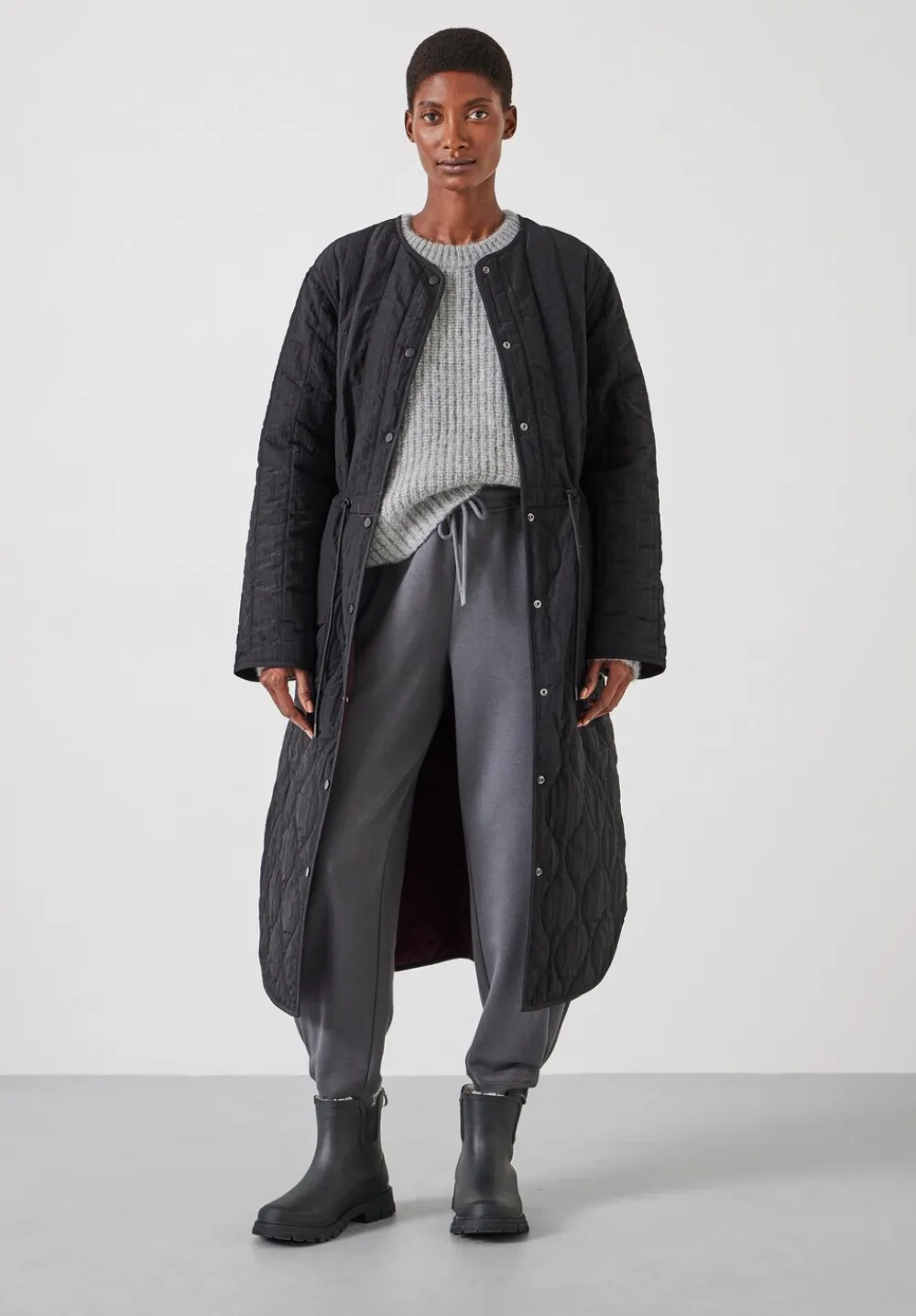 hush Jackets & Coats|Quilted Reversible Jacket Black/Burgundy Red