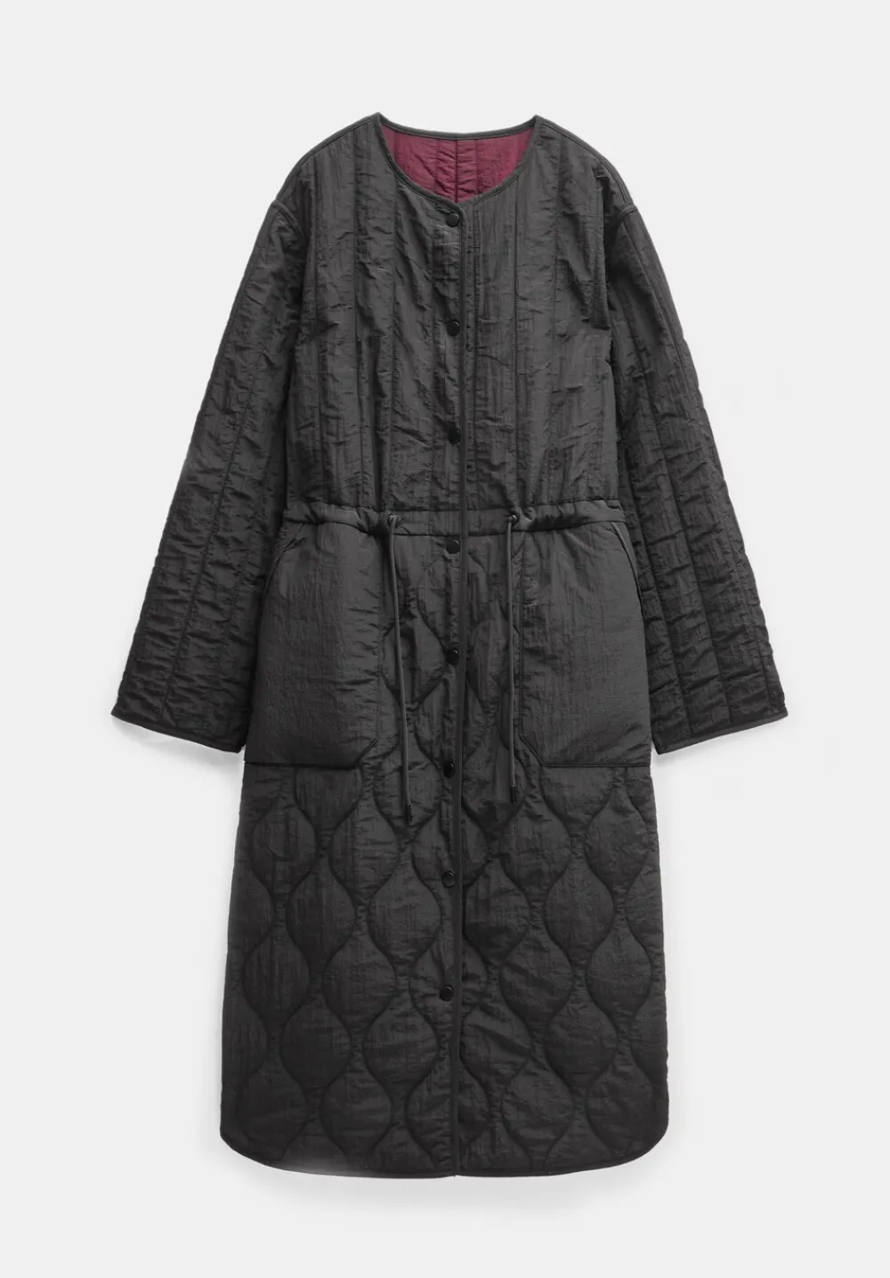 hush Jackets & Coats|Quilted Reversible Jacket Black/Burgundy Red