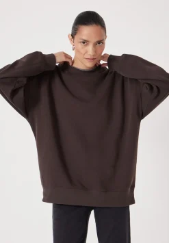 hush Sweatshirts & Hoodies|Quinn Oversized Sweatshirt Dark Brown