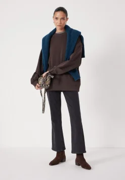 hush Sweatshirts & Hoodies|Quinn Oversized Sweatshirt Dark Brown