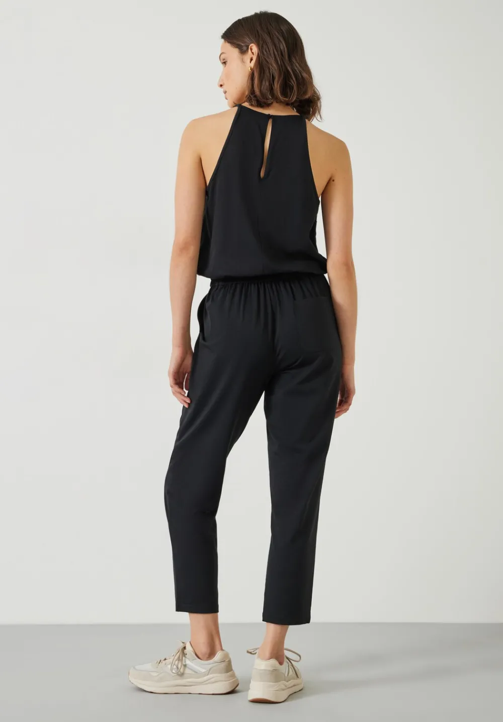 hush Jumpsuits|Racer Back Jersey Jumpsuit Black