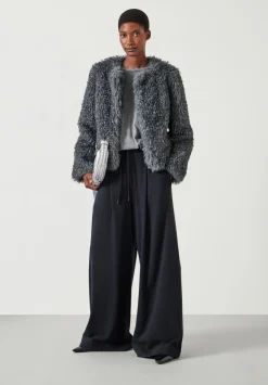 hush Jackets & Coats|Rachel Faux Fur Jacket DARK GREY