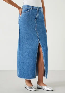 hush Skirts|Rachelle Denim Maxi Skirt Mid Authentic Blue