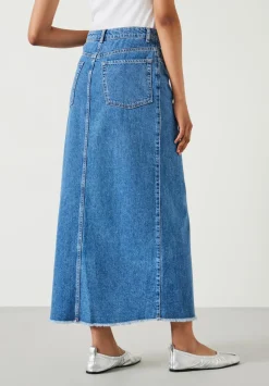 hush Skirts|Rachelle Denim Maxi Skirt Mid Authentic Blue