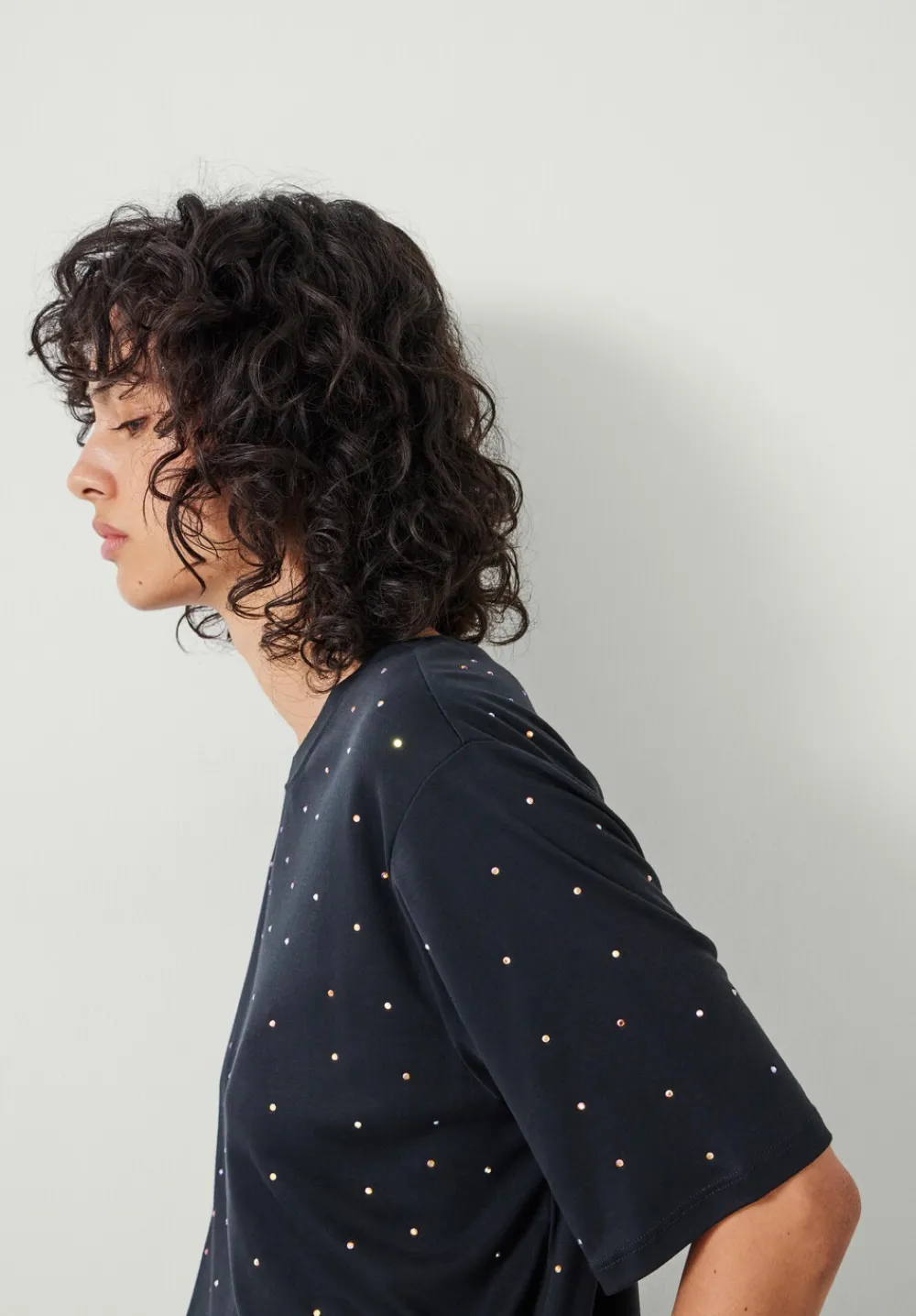 hush Tops & T-Shirts|Rae Rhinestone T-Shirt Black