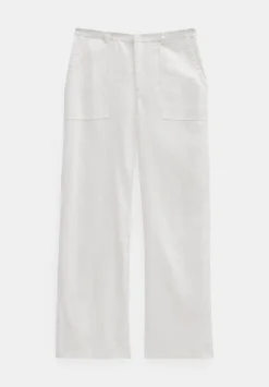 hush Trousers|Raye Linen Straight Leg Trousers White