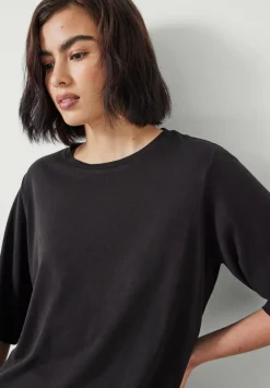 hush Tops & T-Shirts|Reece Drapey T-Shirt Black