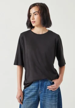 hush Tops & T-Shirts|Reece Drapey T-Shirt Black