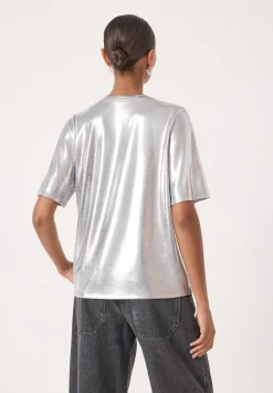 hush Tops & T-Shirts|Reece Sub T-Shirt Silver Metallic
