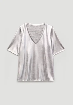 hush Tops & T-Shirts|Reece Sub T-Shirt Silver Metallic