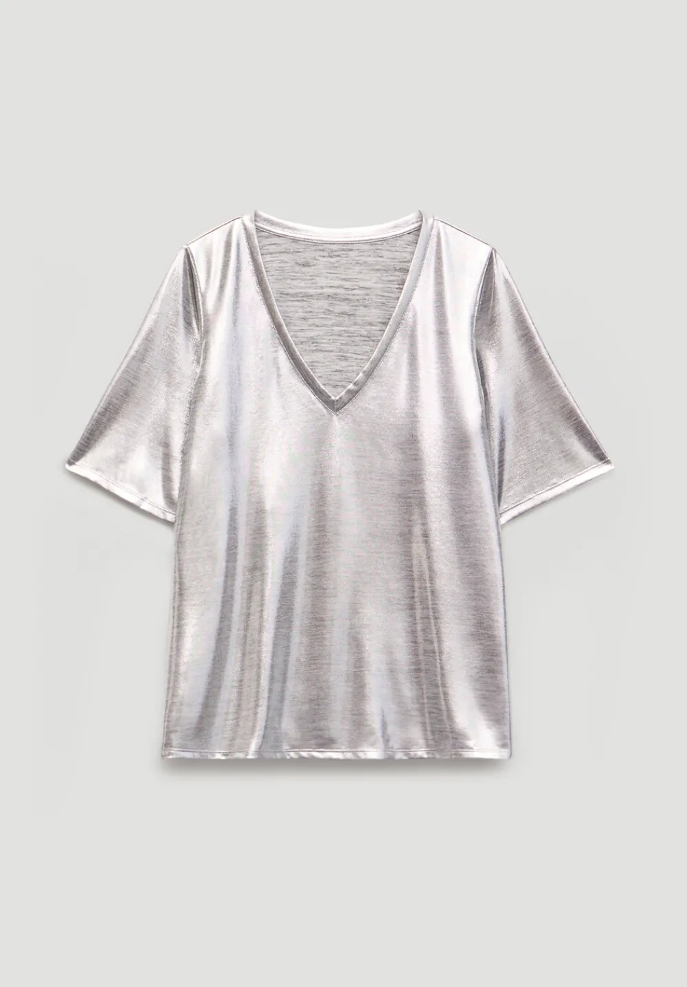 hush Tops & T-Shirts|Reece Sub T-Shirt Silver Metallic