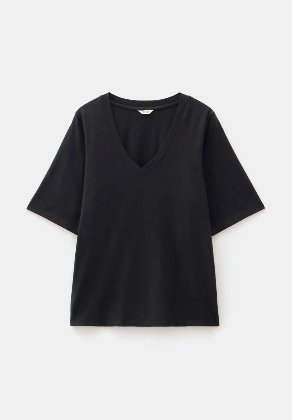 hush Tops & T-Shirts|Reece V Neck Drapey T-Shirt Black