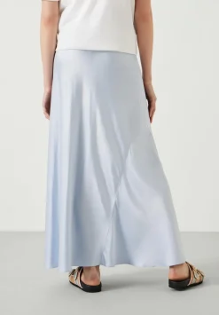 hush Skirts|Remi Satin Maxi Skirt Blue