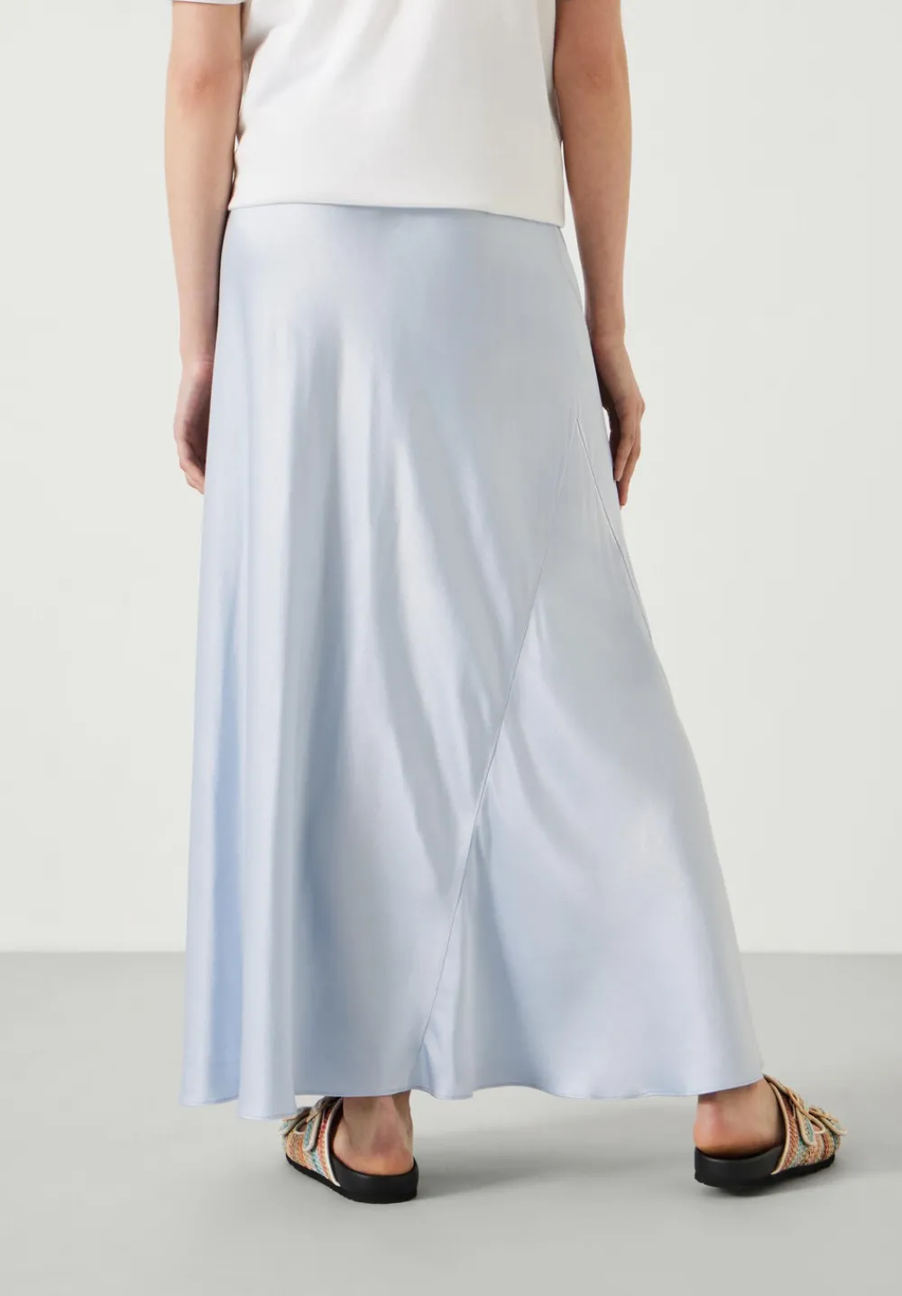 hush Skirts|Remi Satin Maxi Skirt Blue