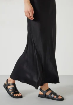 hush Skirts|Remi Satin Maxi Skirt Black
