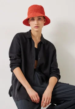 hush Hats|Remy Raffia Bucket Hat Orange